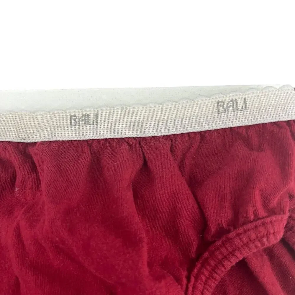 Vintage Bali 2428 Panty Red Hi Leg Cotton Bikini Womens Size 5
